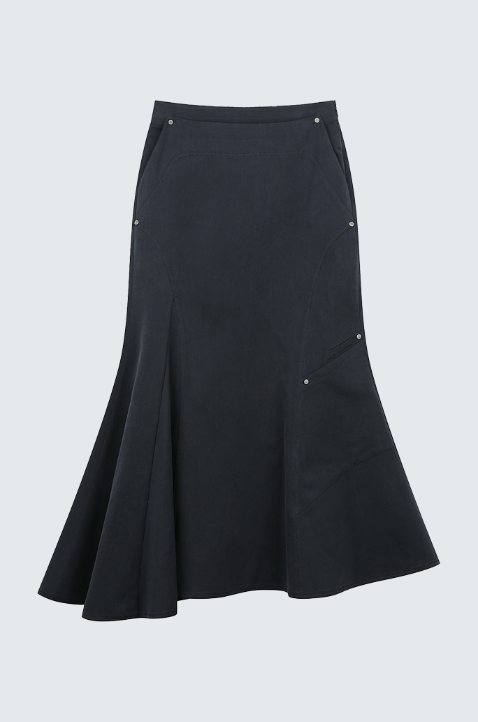 Asymmertric Denim Skirt