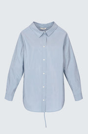 Silk Blend Strap Box Pleats Shirt