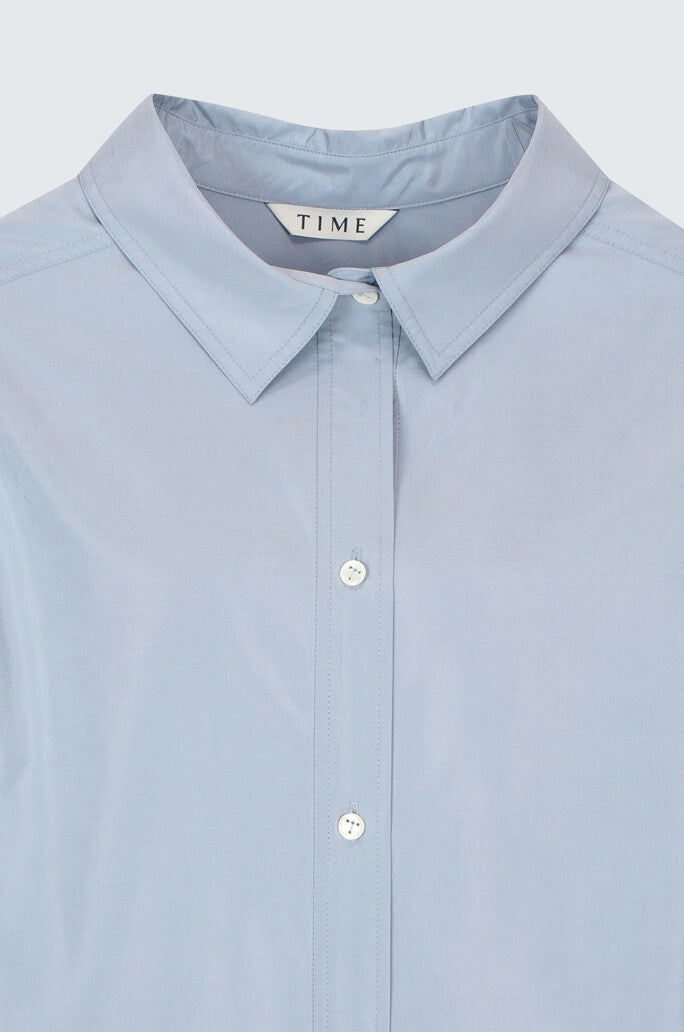 Silk Blend Strap Box Pleats Shirt