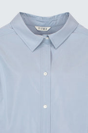 Silk Blend Strap Box Pleats Shirt