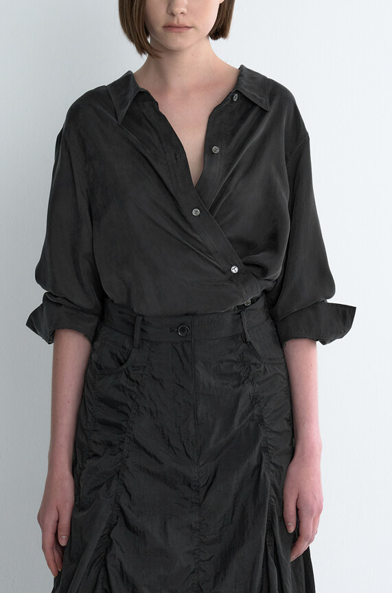 Strap Box Pleats Shirt