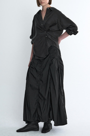 Strap Box Pleats Shirt