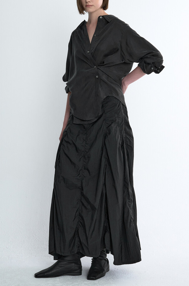 Strap Box Pleats Shirt