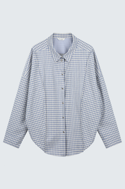 Oversize Back-Croppedwool Check Shirt