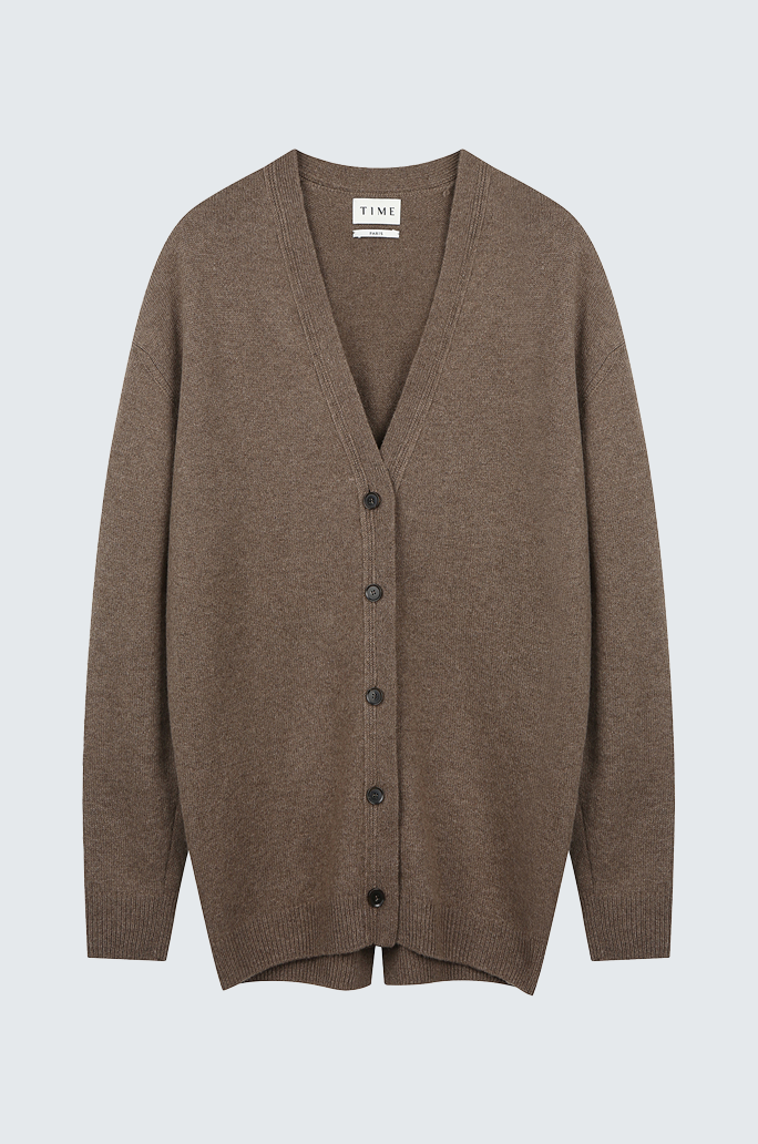 Cashmere Back Lace-Up Knit Cardigan