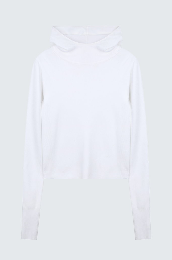 Ribbed Hood Knit Top