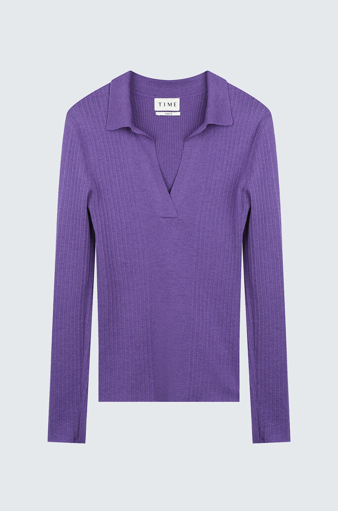 Cashmere Johnny Collar Knit Top