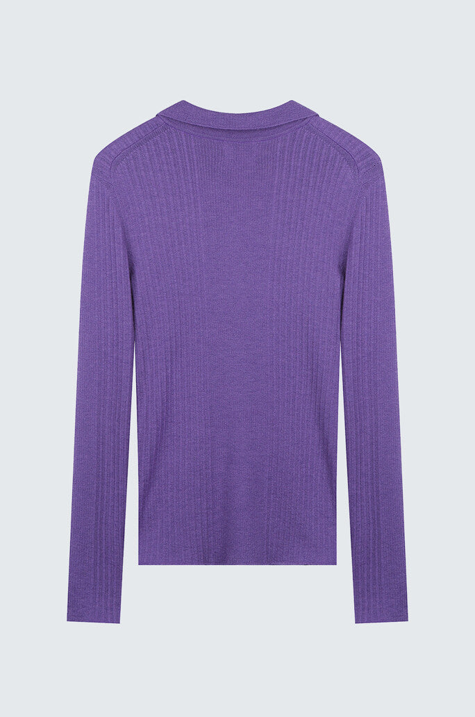 Cashmere Johnny Collar Knit Top