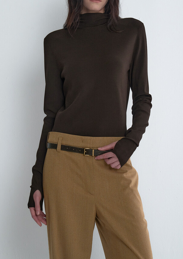 Ribbed Hood Knit Top