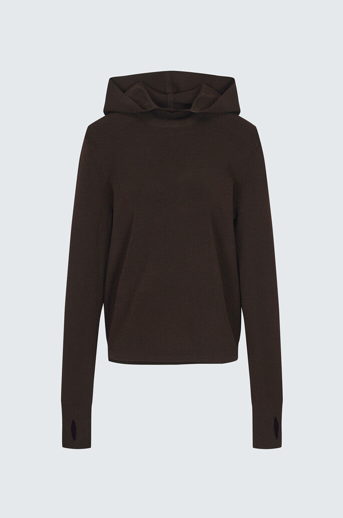 Ribbed Hood Knit Top