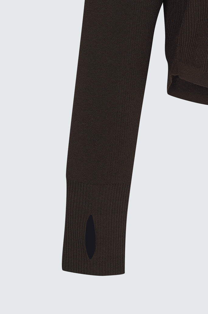 Ribbed Hood Knit Top