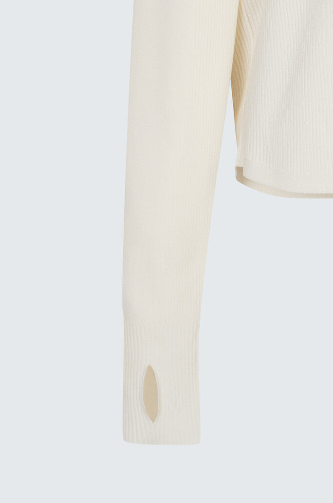 Ribbed Hood Knit Top