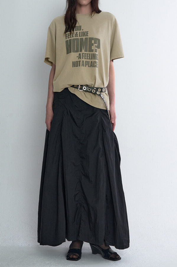Shirring Detailed Long Skirt
