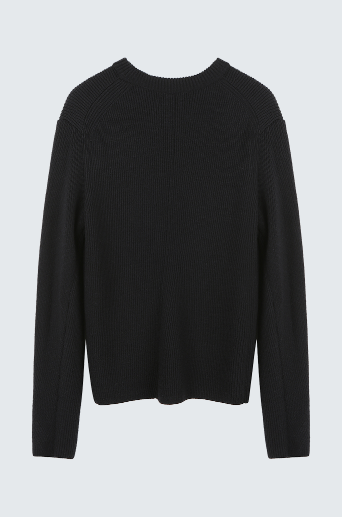 Wool Cut-Out Sleeve Knit Top