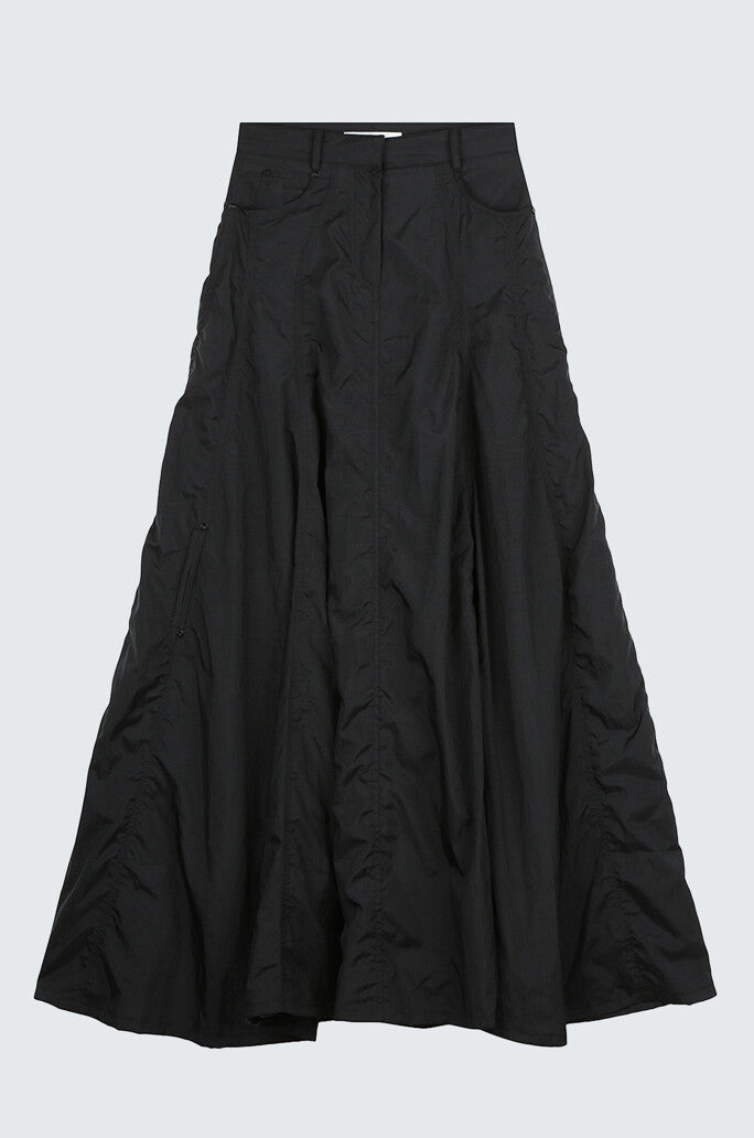 Shirring Detailed Long Skirt