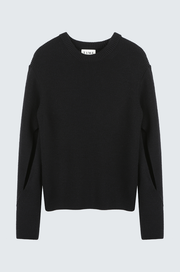 Wool Cut-Out Sleeve Knit Top