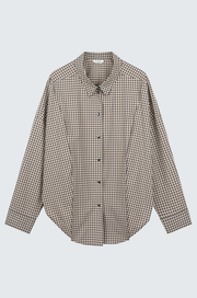 Oversize Back-Croppedwool Check Shirt