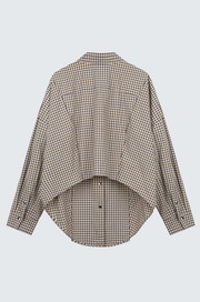Oversize Back-Croppedwool Check Shirt