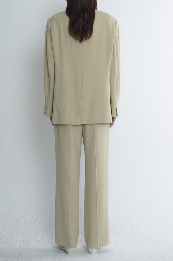 Belted Wool Blend Wide Pants