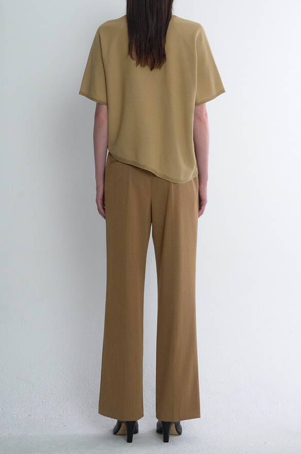 Belted Wool Blend Wide Pants