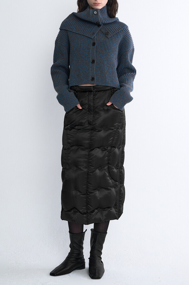 Padded Detail Mid Skirt