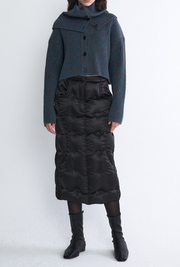 Padded Detail Mid Skirt