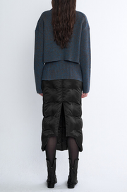 Padded Detail Mid Skirt