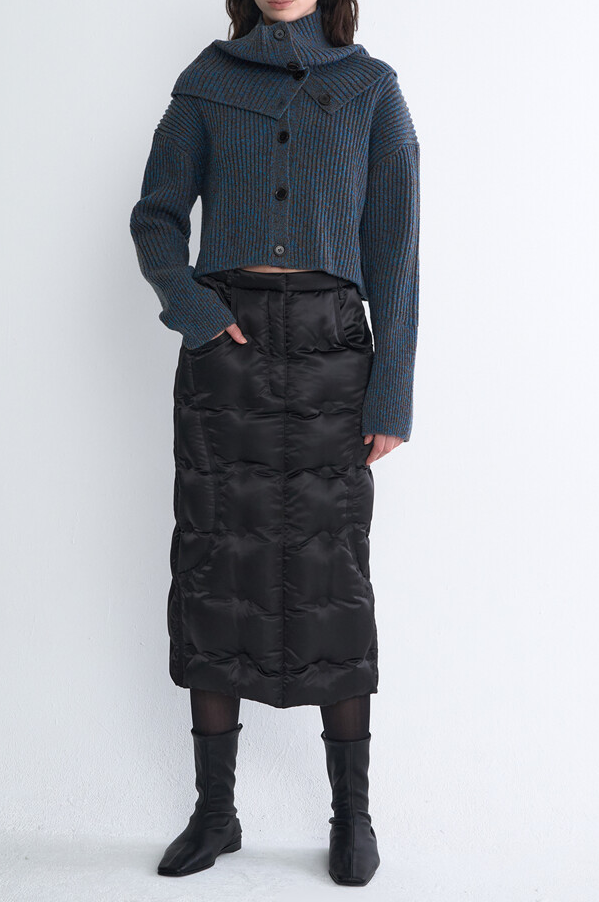 Padded Detail Mid Skirt