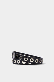 Silver Grommets Leather Belt