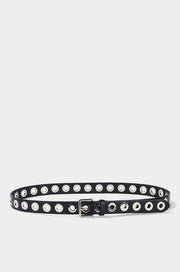 Silver Grommets Leather Belt