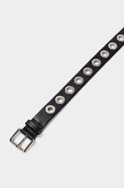 Silver Grommets Leather Belt