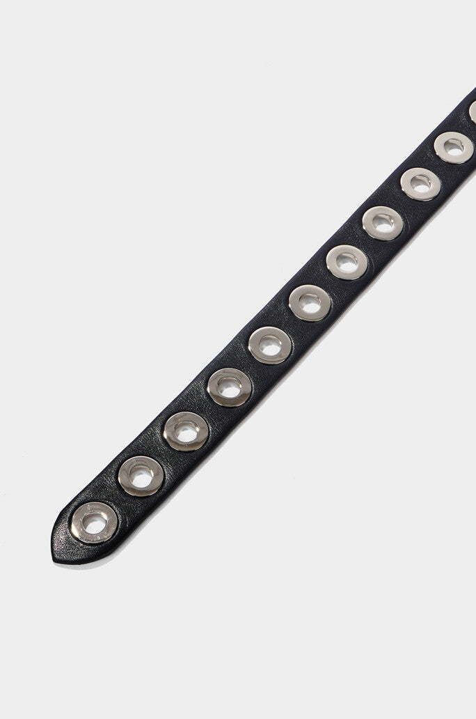 Silver Grommets Leather Belt