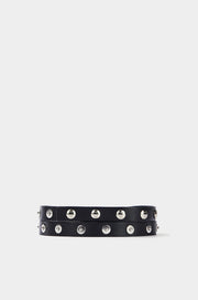 Button Detailed Leather Belt