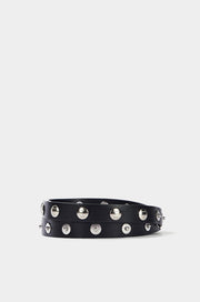 Button Detailed Leather Belt