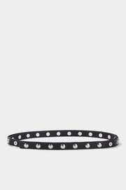 Button Detailed Leather Belt