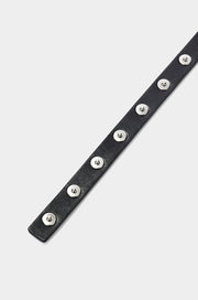 Button Detailed Leather Belt