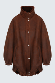 Stand Up Collar Leather Outer