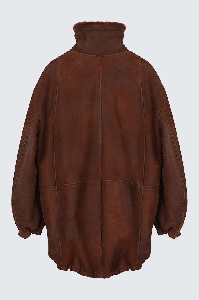 Stand Up Collar Leather Outer