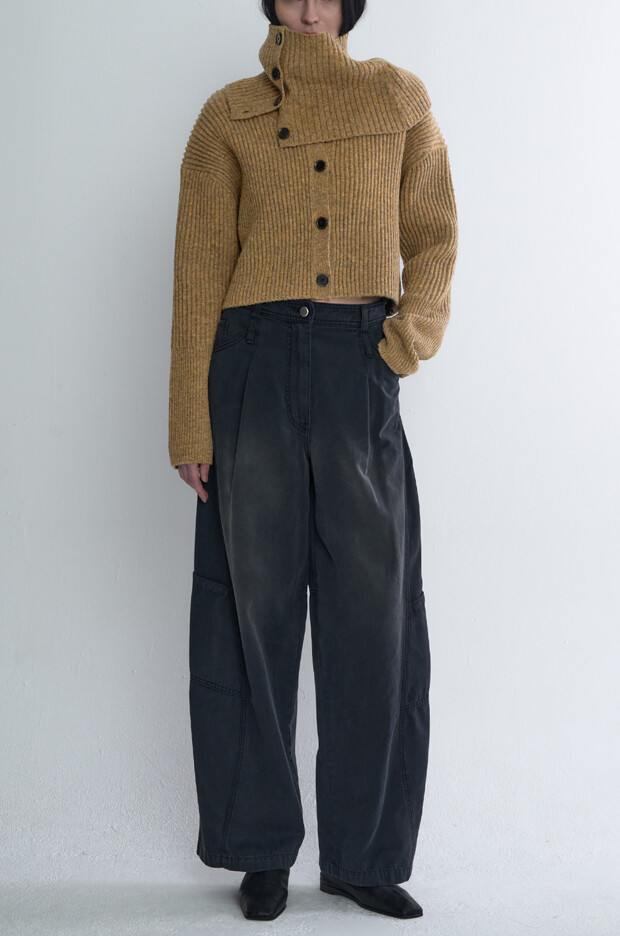 Wool Crop Knit Cardigan