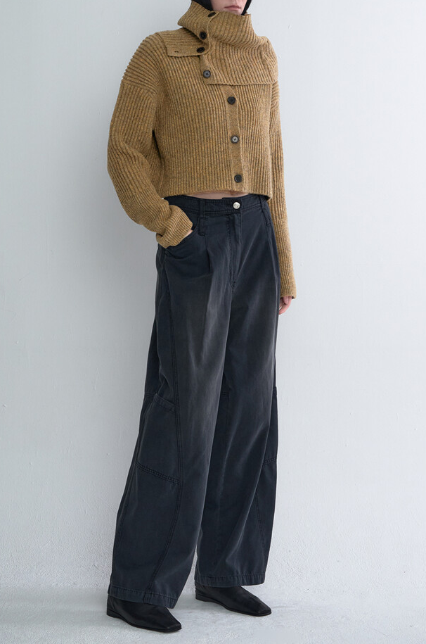 Wool Crop Knit Cardigan