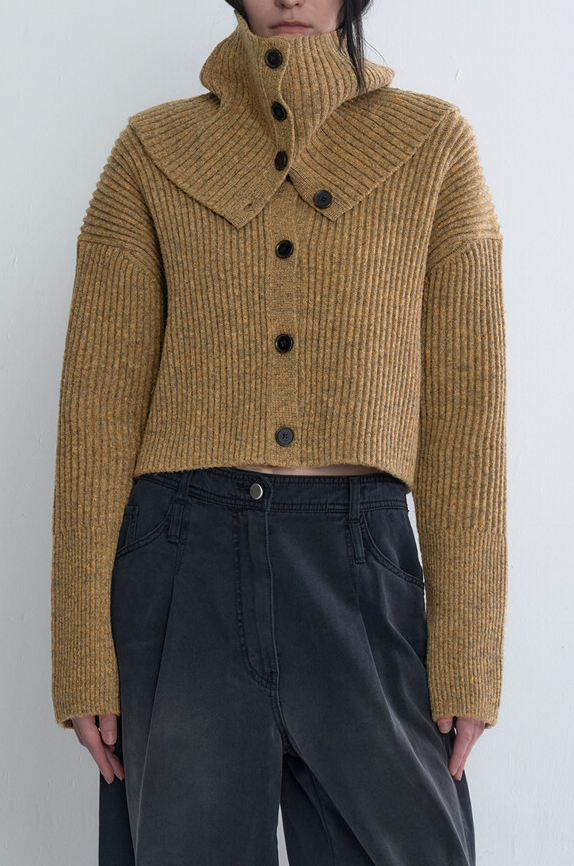 Wool Crop Knit Cardigan
