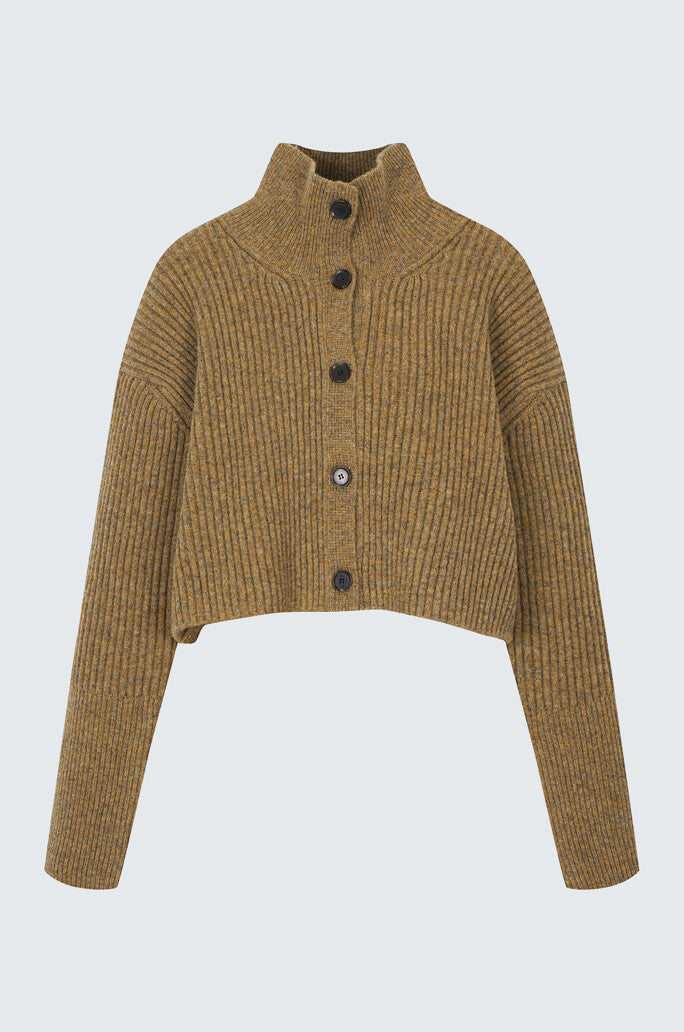 Wool Crop Knit Cardigan