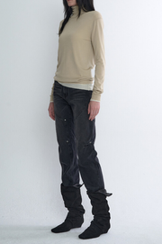 Viscose High-Neck Knit Top