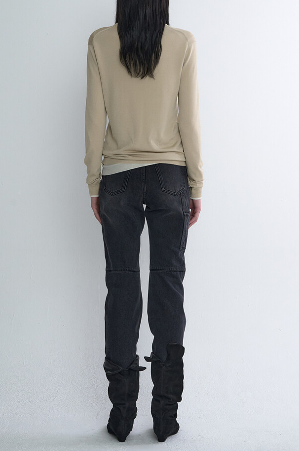Viscose High-Neck Knit Top