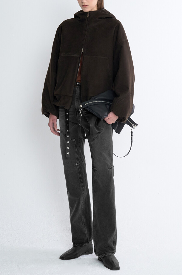 Draped Thindown Hoodied Jacket