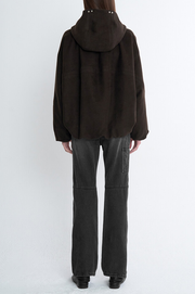Draped Thindown Hoodied Jacket