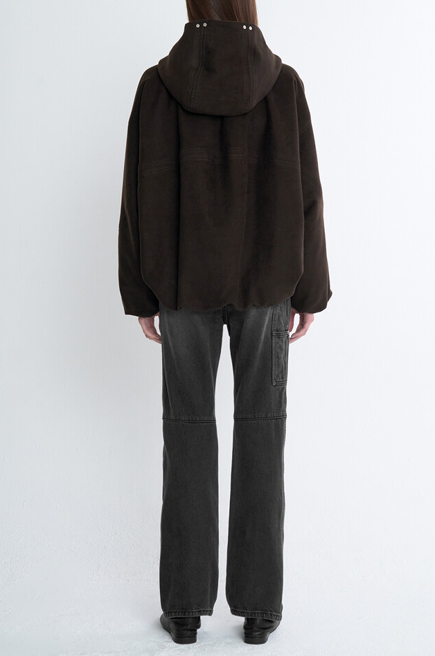 Draped Thindown Hoodied Jacket