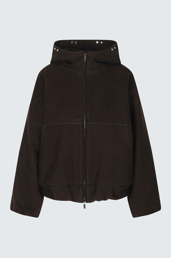 Draped Thindown Hoodied Jacket