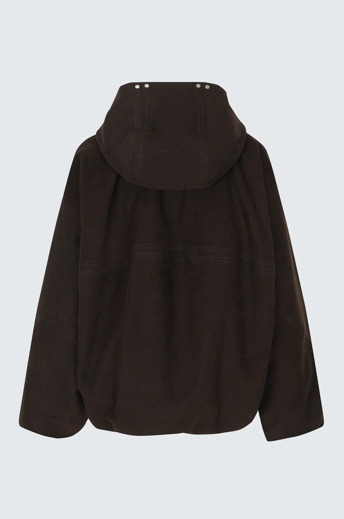 Draped Thindown Hoodied Jacket