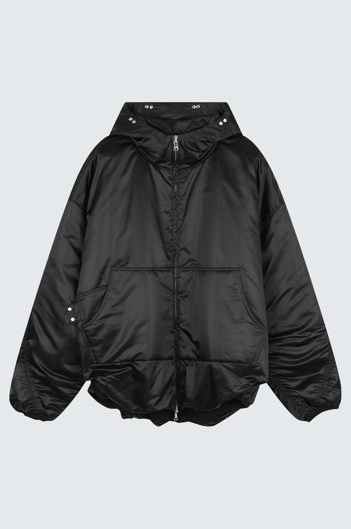 Draped Thindown Hoodied Jacket